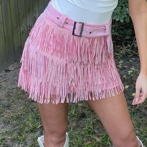 Blushing Boutique Eye Catcher Fringe Skort